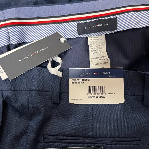 M101 Tommy Hilfiger Men's Stretch Modern Fit Blue Pants - Size 36 x 30 - NWT - Picture 6 of 6